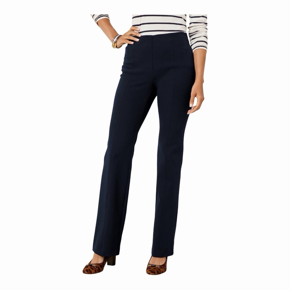 Talbots Portland Trouser 20W Black Stretch Crop Dress Pants Plus Size